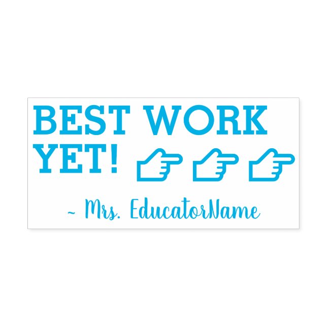 "BESTE ARBEIT NOCH!" + Tutor Name Rubber Briefmark Permastempel (Design)