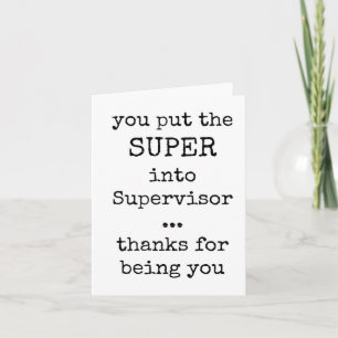 Beste Aufsichtskarte, Wertschätzung, Minimalistisc Karte