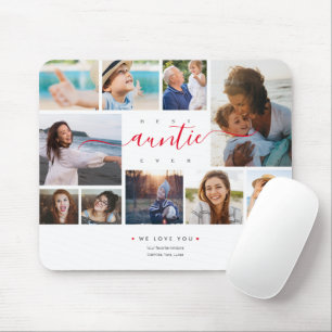 Beste AUNTEver Script Mutter's Day 10 Foto Collage Mousepad