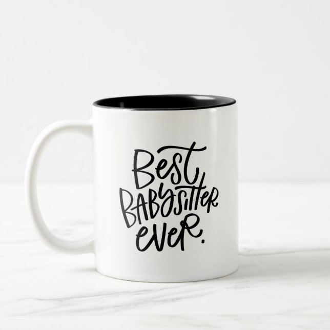 Beste Babysitter-Tasse je Zwei-Tone-Kaffee Zweifarbige Tasse (Links)