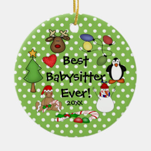 Beste Babysitter-überhaupt Weihnachtsverzierung Keramikornament