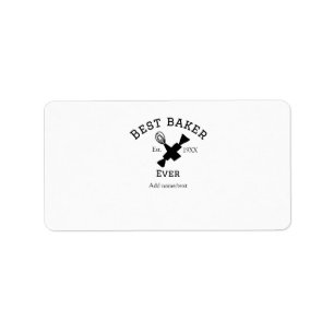 Beste Bäckerei je Namen Text Backen Backen Jahr Ko Adressaufkleber