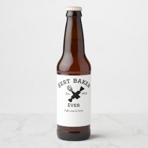 Beste Bäckerei je Namen Text Backen Backen Jahr Ko Bierflaschenetikett