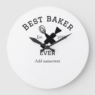 Beste Bäckerei je Namen Text Backen Backen Jahr Ko Große Wanduhr