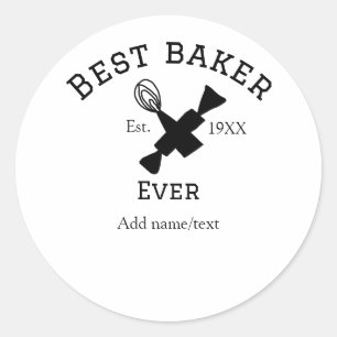 Beste Bäckerei je Namen Text Backen Backen Jahr Ko Runder Aufkleber