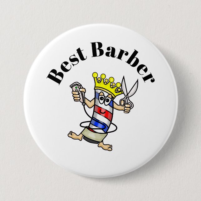 Beste Barberschaltfläche - Zeichen für den Barbers Button (Vorderseite)