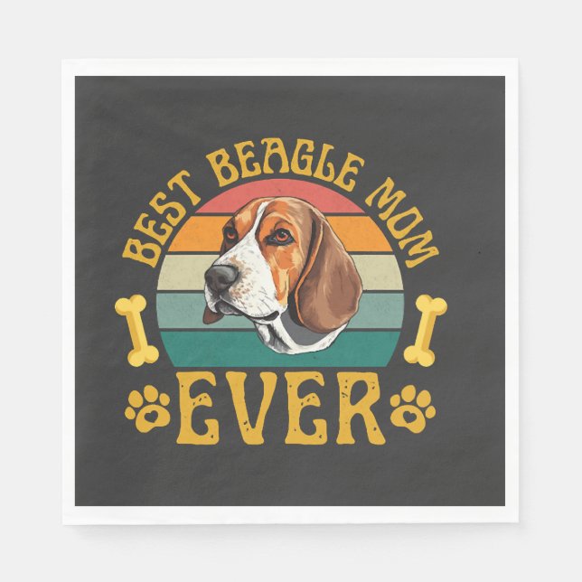 Beste Beagle-Mama überhaupt, lustiger Beagle-Hund  Serviette (Vorderseite)