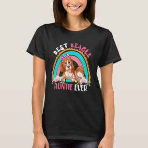 Beste Beagle Tante je Niedliche Regenbogen-Blume H T-Shirt