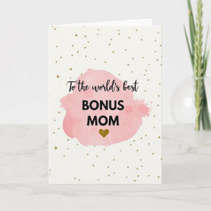 Beste Bonus-Mama der Welt Gold Konfetti Karte