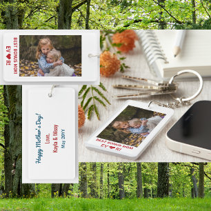 Beste Bonus-Mama je Muttertag Foto Keepake Schlüsselanhänger