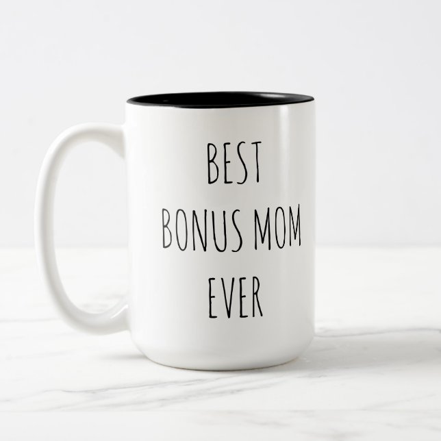 Beste Bonus-Mama je Zweifarbige Tasse (Links)