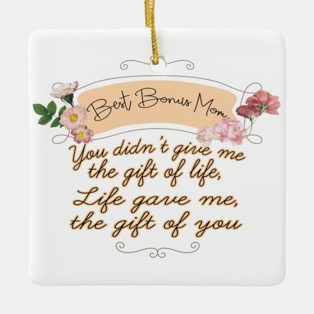 Beste Bonus-Mama Keramikornament (Vorderseite)