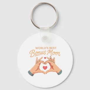Beste Bonus-Mama Stiefmutter der Welt Herz Hände Schlüsselanhänger