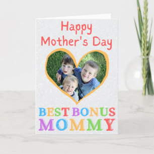Beste Bonus Mommy Mother's Day Foto Card Dankeskarte