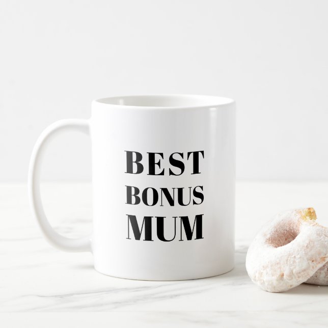 Beste Bonusmütter Muttertag oder Geburtstagsgesche Kaffeetasse (Mit Donut)