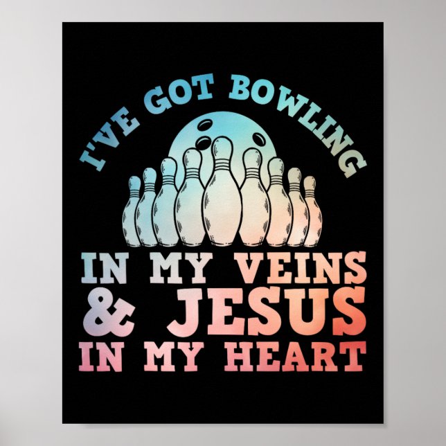 Beste Bowling-Design Männer Frauen Jesus Christlic Poster (Vorne)