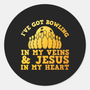 Beste Bowling-Design Männer Frauen Jesus Christlic Runder Aufkleber