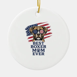Beste Boxer-Mutter Aller Patrioten Hund-Shirt Desi Keramik Ornament