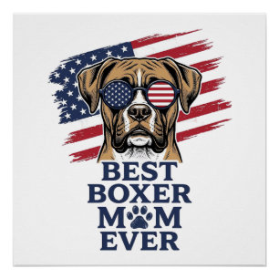 Beste Boxer-Mutter Aller Patrioten Hund-Shirt Desi Poster