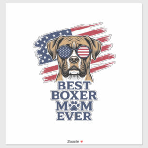 Beste Boxer-Mutter Aller Zeiten Patriotisches Hund Aufkleber