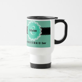 Beste BRAUTJUNGFER überhaupt Monogramm-Name-Farbe Reisebecher