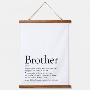 Beste Bruder-Definition aller Zeiten Wandteppich Mit Holzrahmen