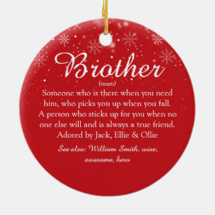 Beste Bruder der Welt Definition Foto Weihnachten Keramik Ornament