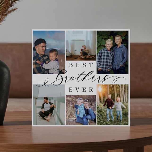 Beste Brüder je Foto Collage Keepake Geschenk Fotoplatte (Best Brothers Ever Photo Collage Keepsake Gift Plaque)
