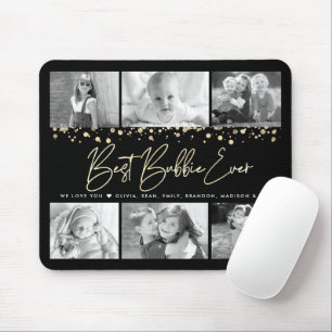 Beste Bubbie je Gold Glitzer 6 Collage Chic Mousepad