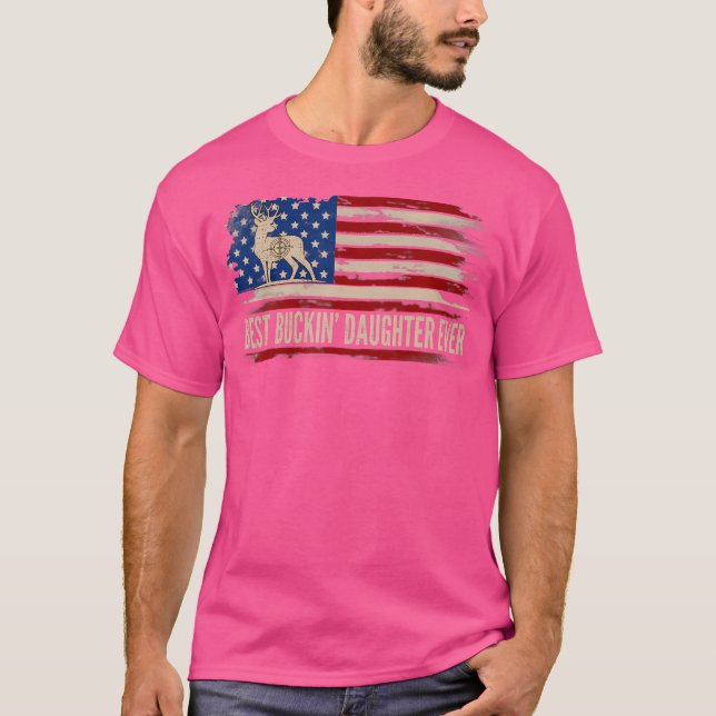 Beste Buckin-Tochter je amerikanisches amerikanisc T-Shirt (Vorderseite)
