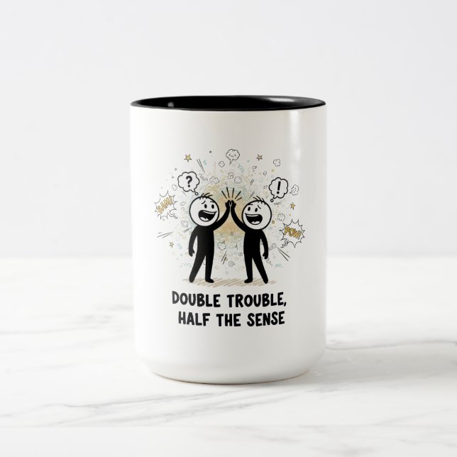 Beste Buddies seit 1996 Design Zweifarbige Tasse (Mittel)