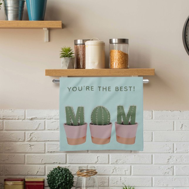 Beste Cactus Pflanze Mama Aquamarin Küche Handtuch (You're the best cactus mom!)
