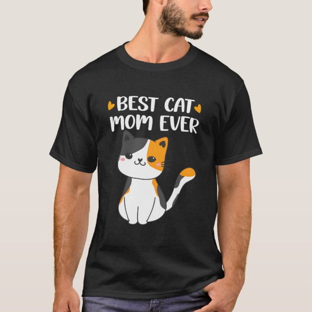 Beste Calico Cat Mama Calico Kitty Mutter für Katz T-Shirt (Vorderseite)