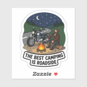 Beste Camping ist Straßenseite Biker Motorrad Viny Aufkleber