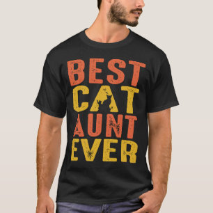 Beste Cat AUNT je Retro Vintag T-Shirt