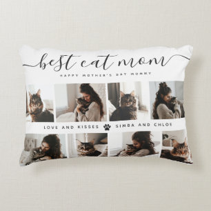 Beste Cat-Mama: Custom Mother's Day Cat Foto Dekokissen