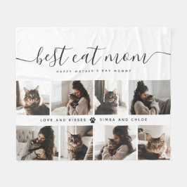 Beste Cat-Mama: Custom Mother's Day Cat Foto Fleecedecke
