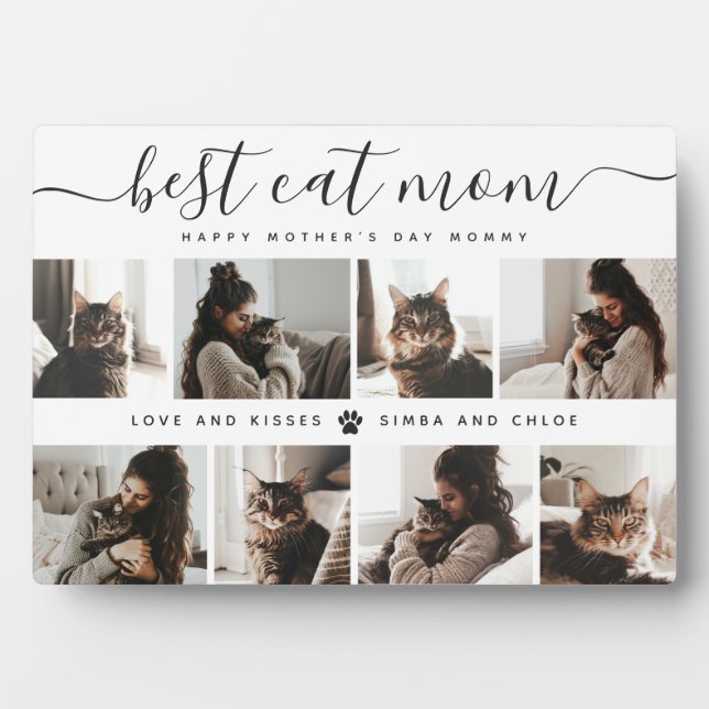 Beste Cat-Mama: Custom Mother's Day Cat Foto Fotoplatte (Vorderseite)