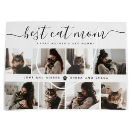 Beste Cat-Mama: Custom Mother's Day Cat Foto Große Geschenktüte