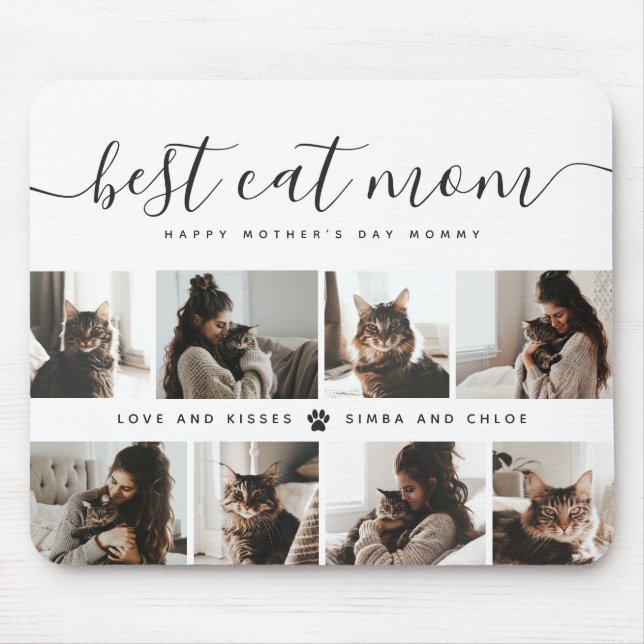 Beste Cat-Mama: Custom Mother's Day Cat Foto Mousepad (Vorne)