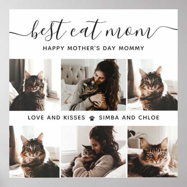 Beste Cat-Mama: Custom Mother's Day Cat Foto Poster (Vorne)