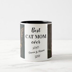Beste Cat Mama Eher Personalisierte Fotos Zweifarbige Tasse