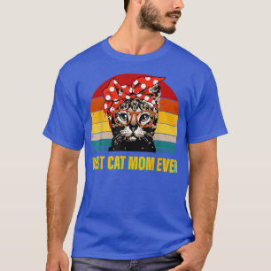 Beste Cat Mama Ever Funny Cat Retro Vintag Cat Lie T-Shirt