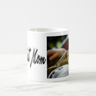 Beste Cat Mama Foto Schwarzer Text Kaffeetasse