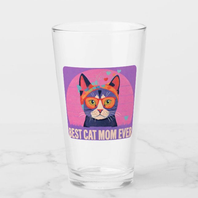Beste Cat-Mama Glas (Vorderseite)