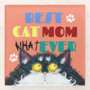 Beste Cat Mama je   Albern Cat Lovers Funny Glasuntersetzer