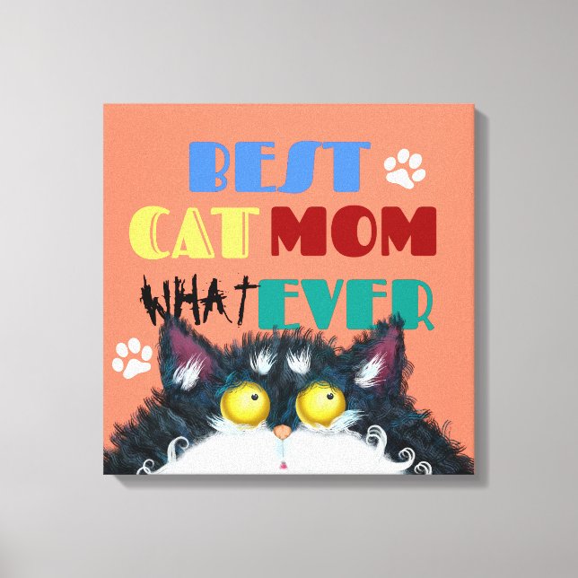 Beste Cat Mama je | Albern Cat Lovers Funny Leinwanddruck (Vorderseite)