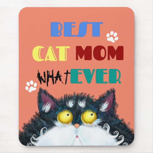 Beste Cat Mama je | Albern Cat Lovers Funny Mousepad (Vorne)
