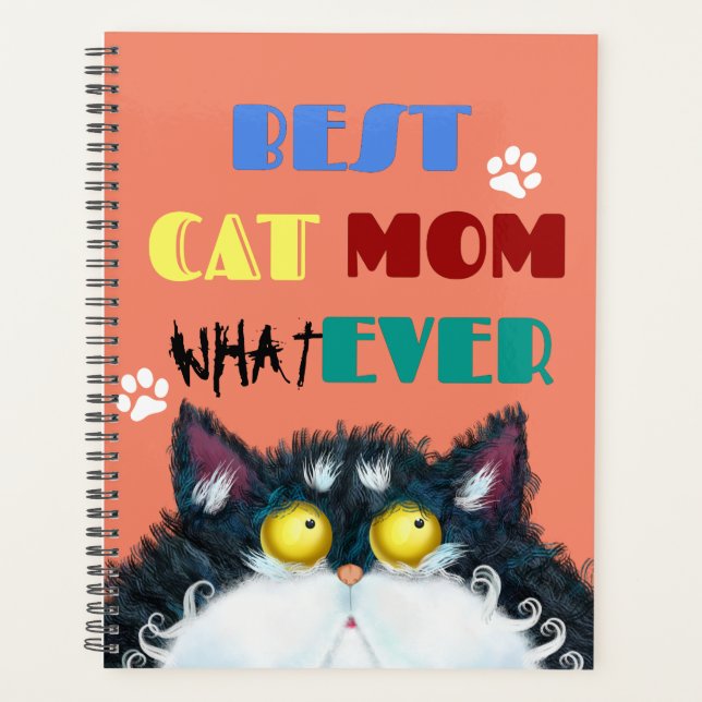 Beste Cat Mama je | Albern Cat Lovers Funny Planer (Vorderseite)