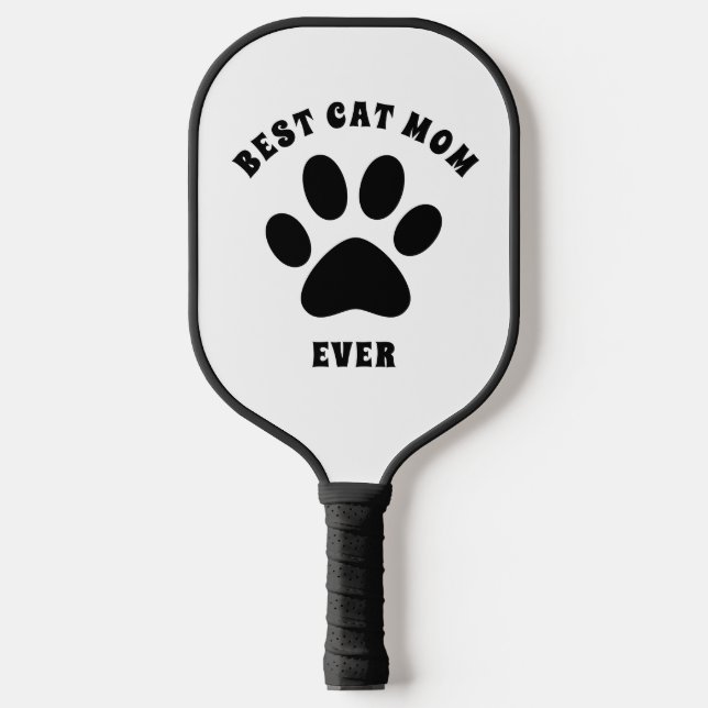 Beste Cat-Mama je benutzerdefinierter Text Persona Pickleball Schläger (Vorderseite)